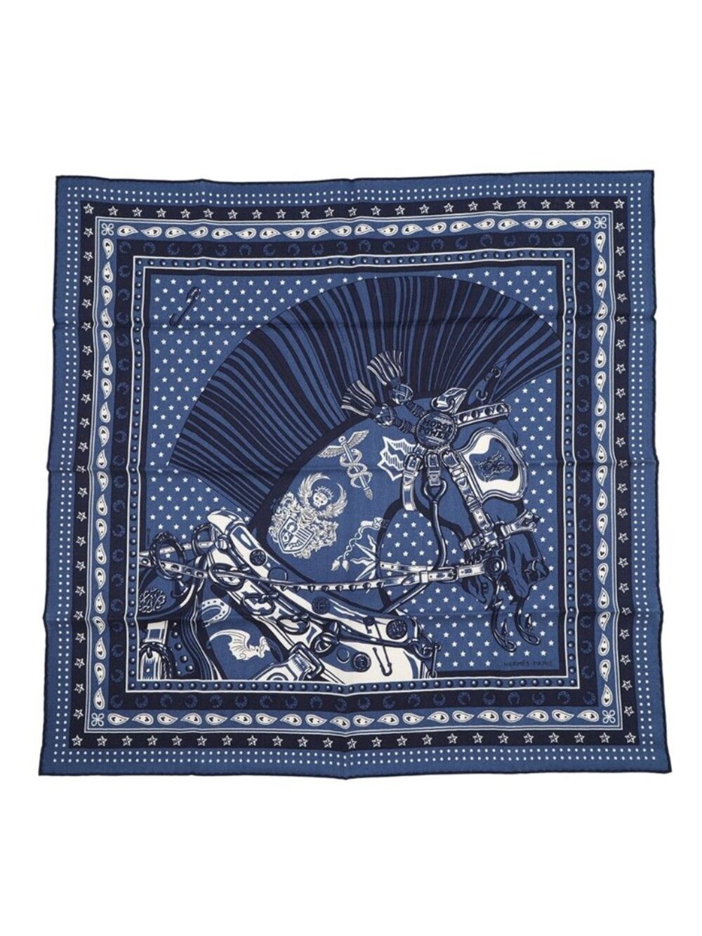 Hermes Scarf Carre 65 Cheval Punk Bandana Cashmere Silk